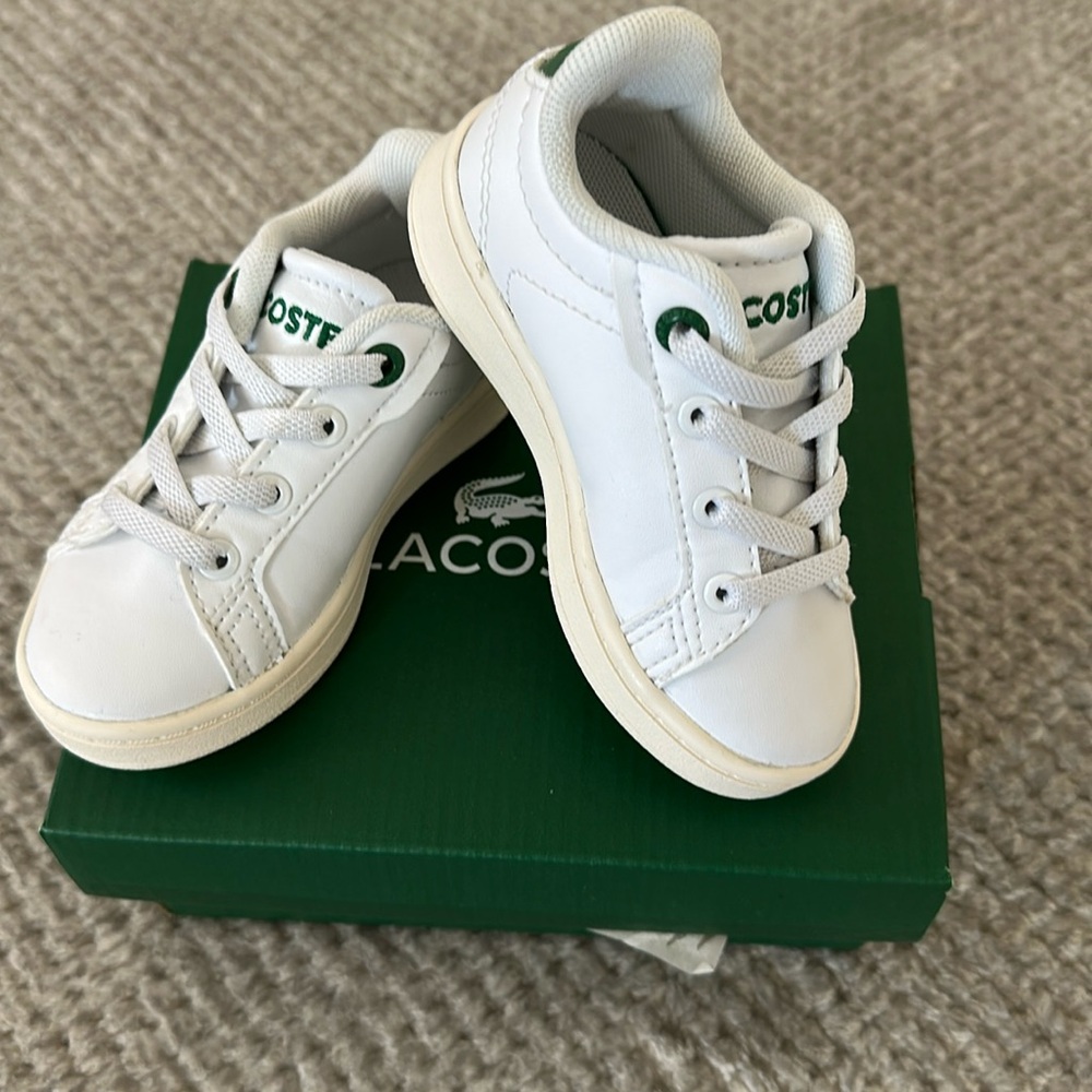 Lacoste white shoes for infant